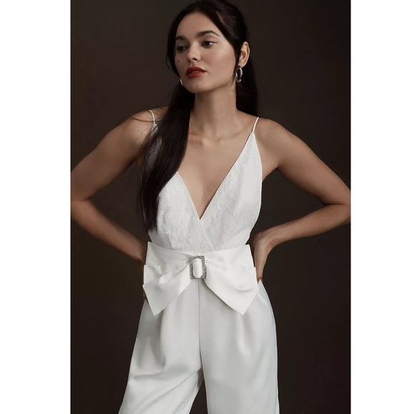 Ronny Kobo Nole Deep-V Belted Wide-Leg Jumpsuit - Picture 2 of 8